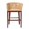 Bali & Pari Papua Modern Bohemian Natural Rattan and Walnut Brown Acacia Wood Counter Stool 242-13492-ZORO - alternate 6